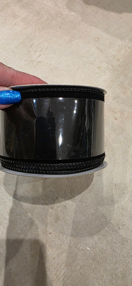 Black Wired Velvet Ribbon