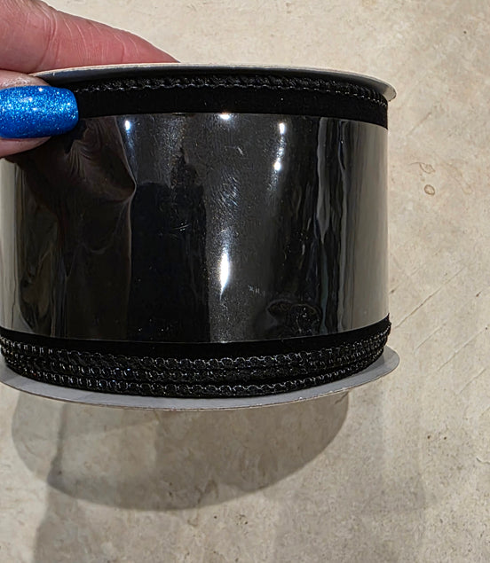 Black Wired Velvet Ribbon