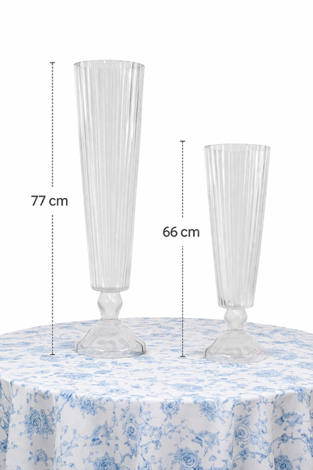Ribbed Trumpet Pedestal Vase