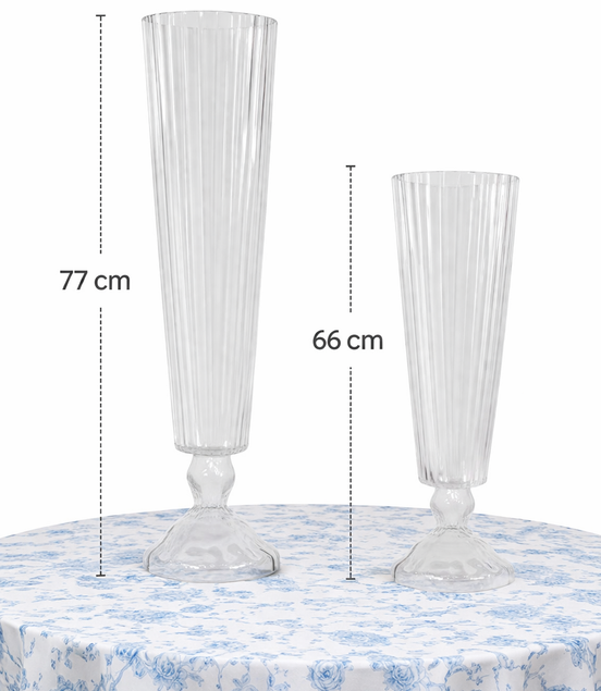 Ribbed Trumpet Pedestal Vase