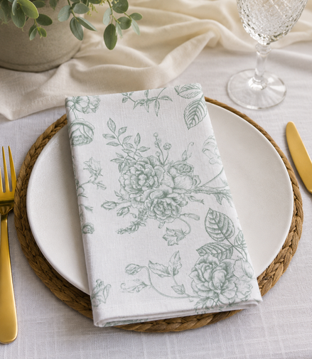 Santorini Floral Table Linen