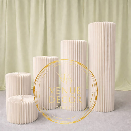 Ribbed Cylinder Plinth Set
