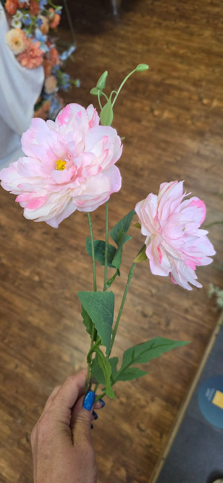 Peony spray - 2 tone Pale Pink