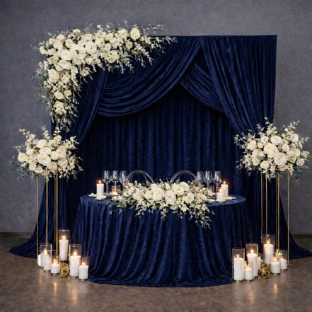 Crushed Velvet Backdrop Drapes