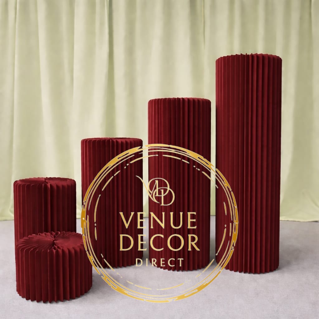 Ribbed Cylinder Plinth Set
