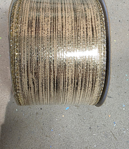 Gold Shimmer Wired Ribbon