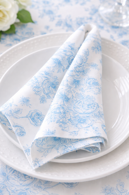 Santorini Floral Table Linen