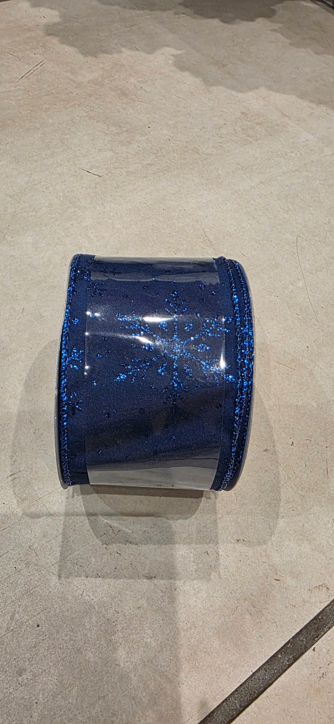 Blue snowflake ribbon