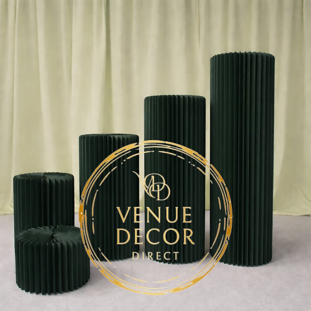 Ribbed Cylinder Plinth Set