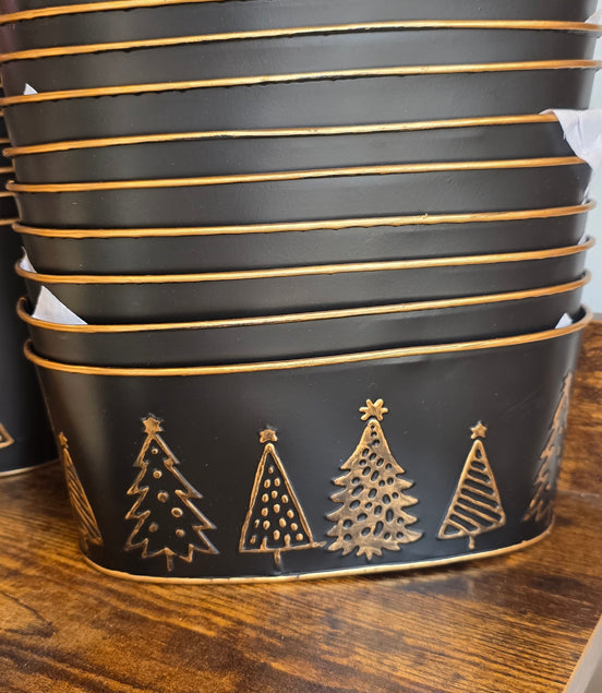 Black Embossed large trough