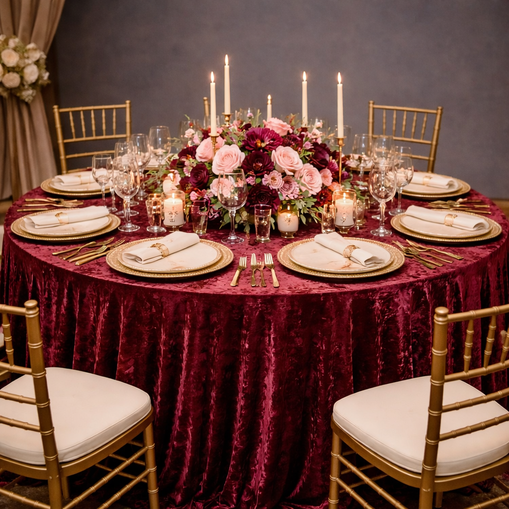 Crushed Velvet Table Cloths