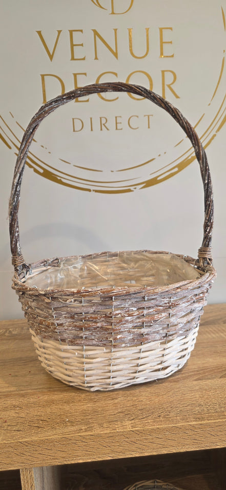 2 tone Basket with handle Large