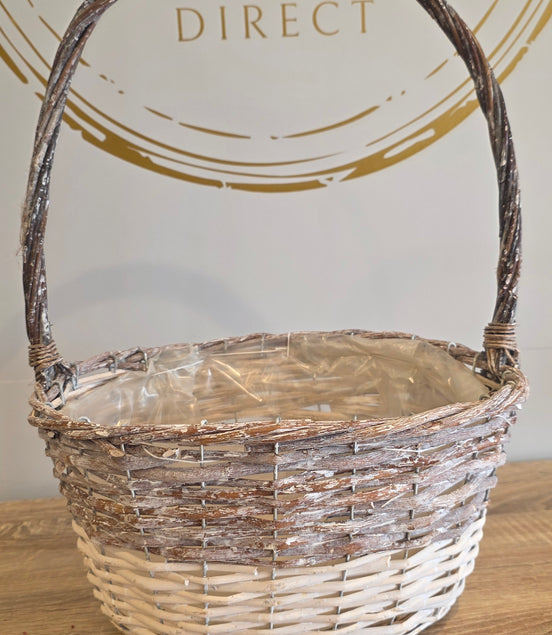 2 tone Basket with handle Large