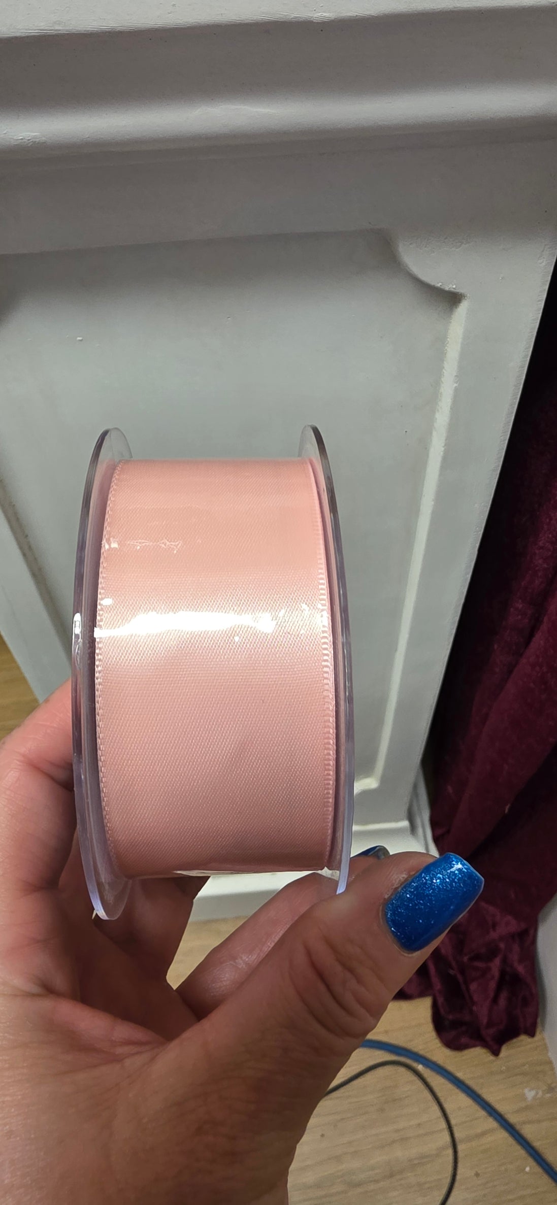Pale pink Satin Ribbon 38mm