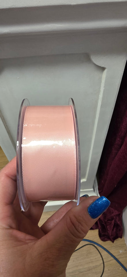 Pale pink Satin Ribbon 38mm