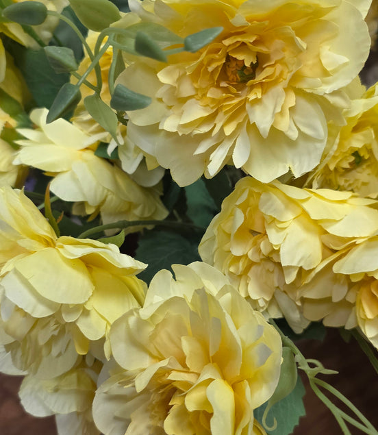Peony spray - yellow