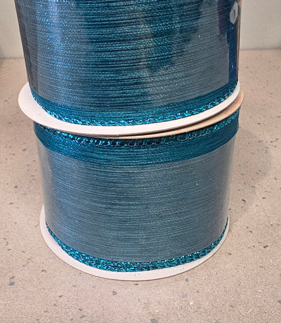 Turquoise Shimmer Wired Ribbon