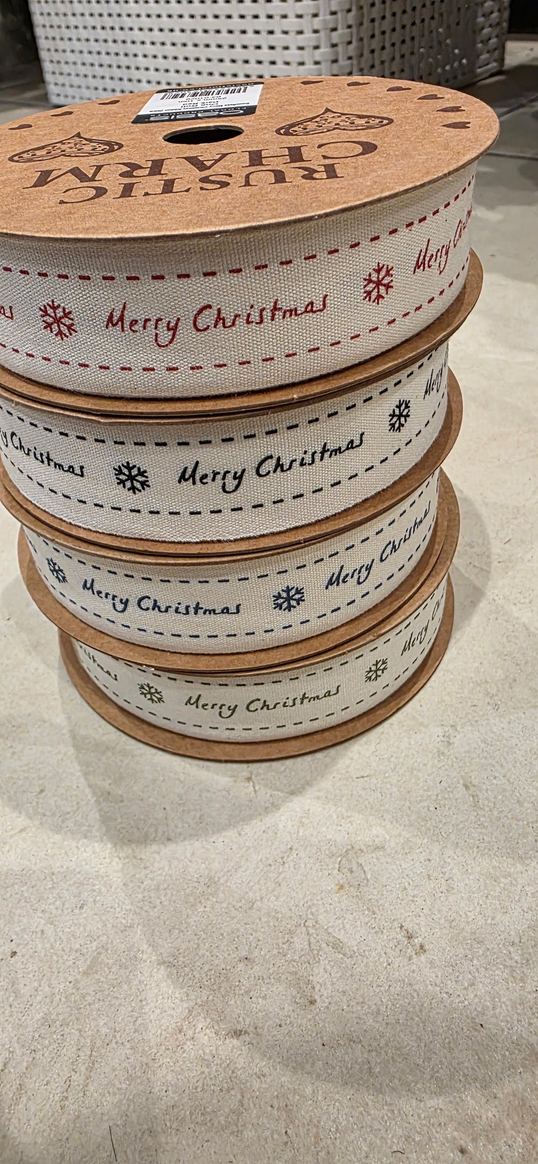Merry Christmas Ribbon - Red