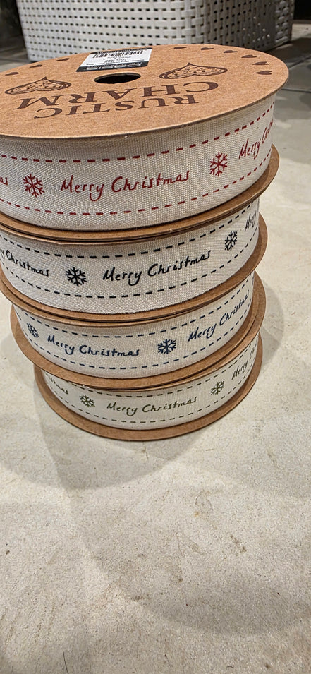 Merry Christmas Ribbon - Red