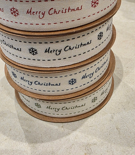 Merry Christmas Ribbon - Red