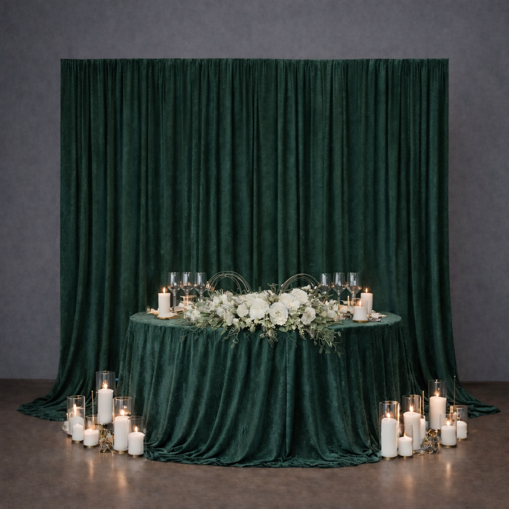 Crushed Velvet Backdrop Drapes