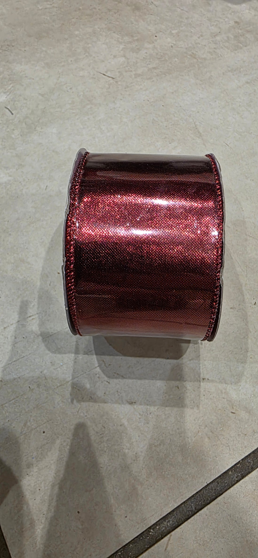 Burgundy Red Luxe Wired Ribbon