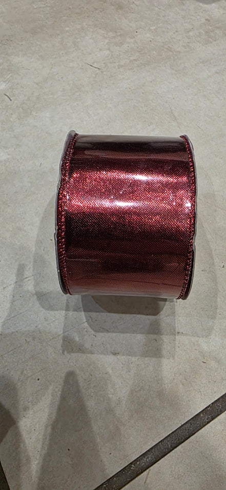 Burgundy Red Luxe Wired Ribbon