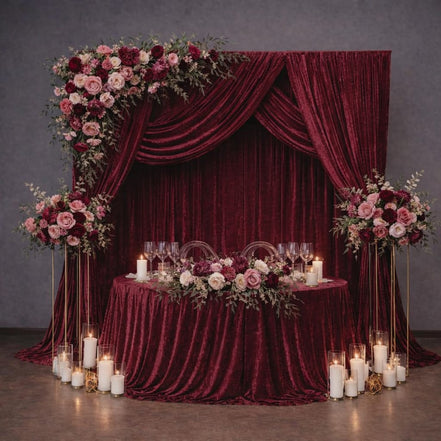Crushed Velvet Backdrop Drapes