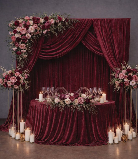 Crushed Velvet Backdrop Drapes