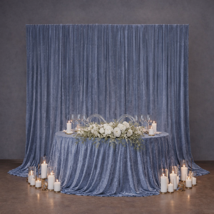 Crushed Velvet Backdrop Drapes