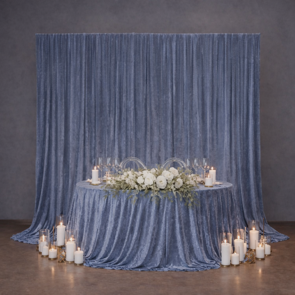 Crushed Velvet Backdrop Drapes