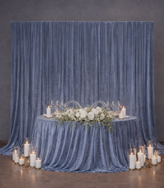 Crushed Velvet Backdrop Drapes