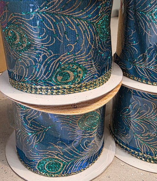 Peacock Wired Ribbon