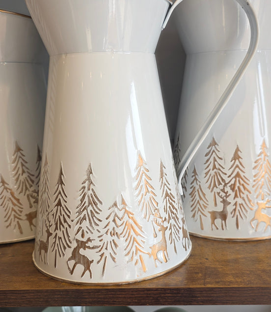 White Embossed Jug