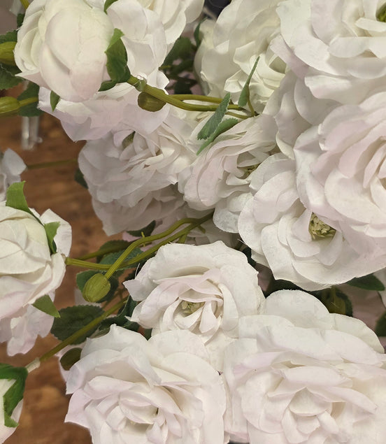 Large Spray Rose - White