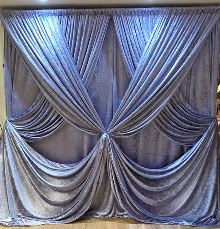 Crushed Velvet Backdrop Drapes