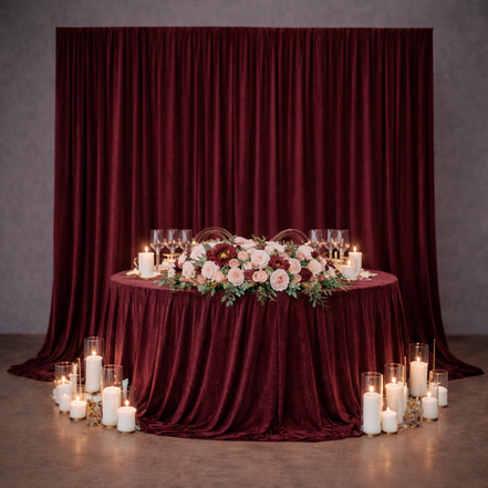 Crushed Velvet Backdrop Drapes