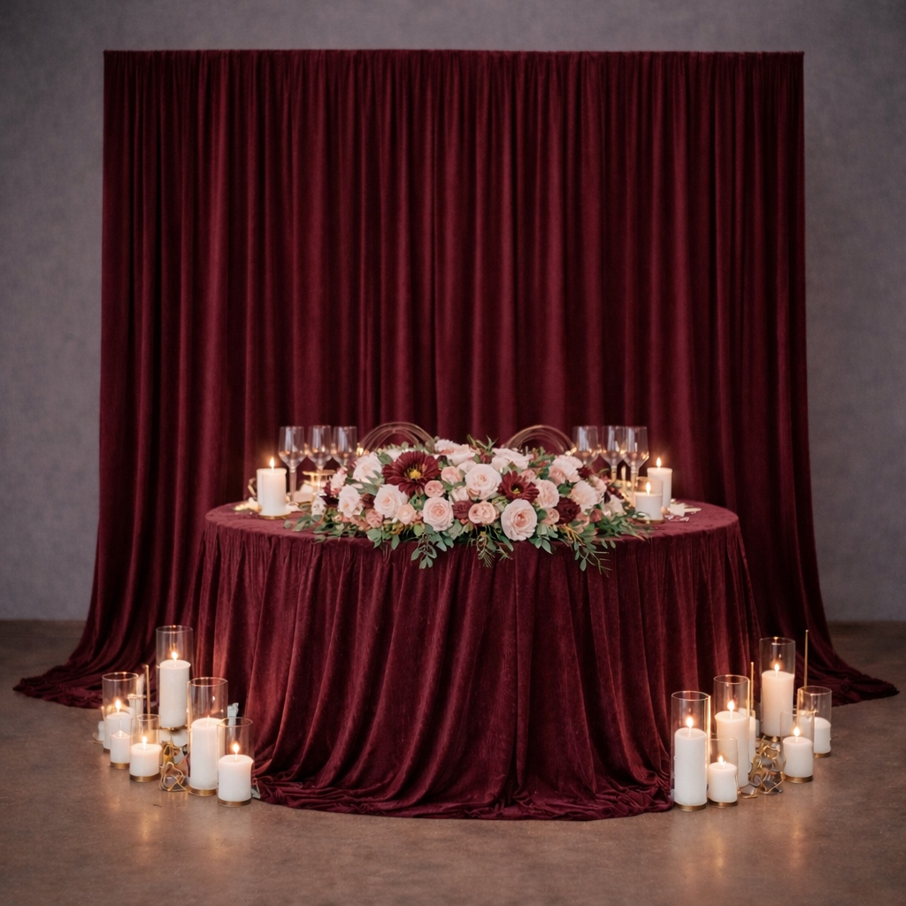 Crushed Velvet Backdrop Drapes