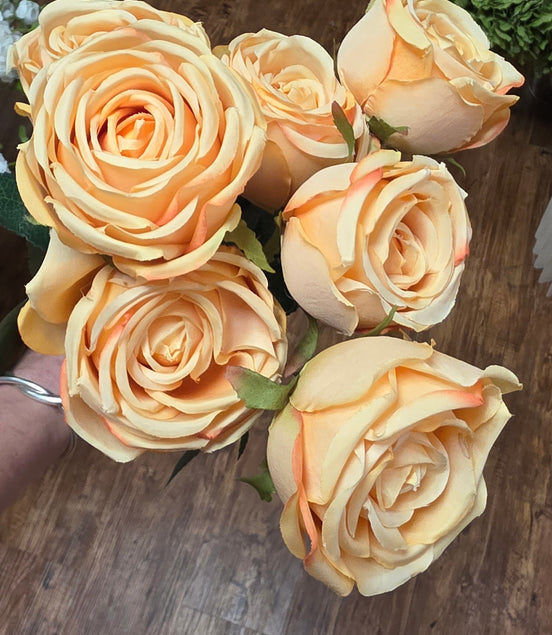 Garden Rose Bunch - Deep Peach