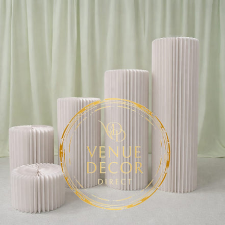 Ribbed Cylinder Plinth Set