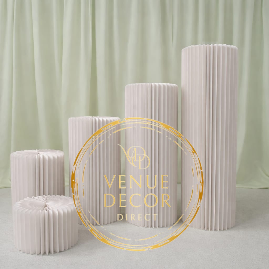 Ribbed Cylinder Plinth Set