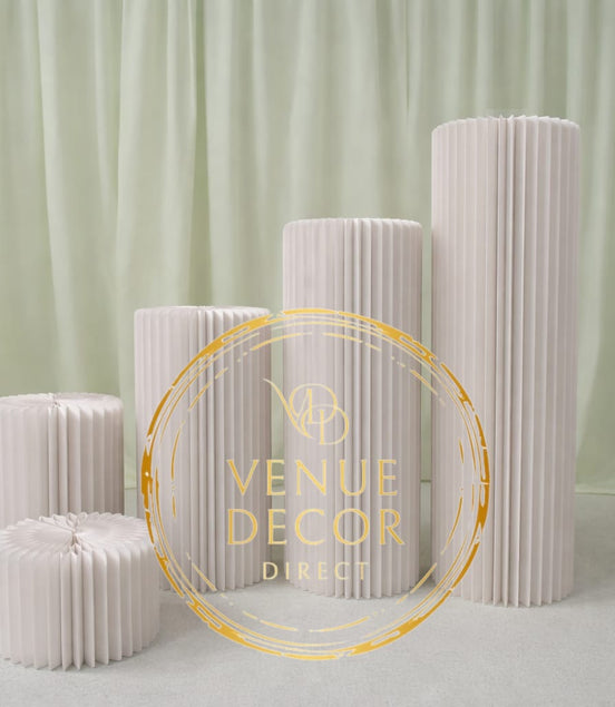 Ribbed Cylinder Plinth Set