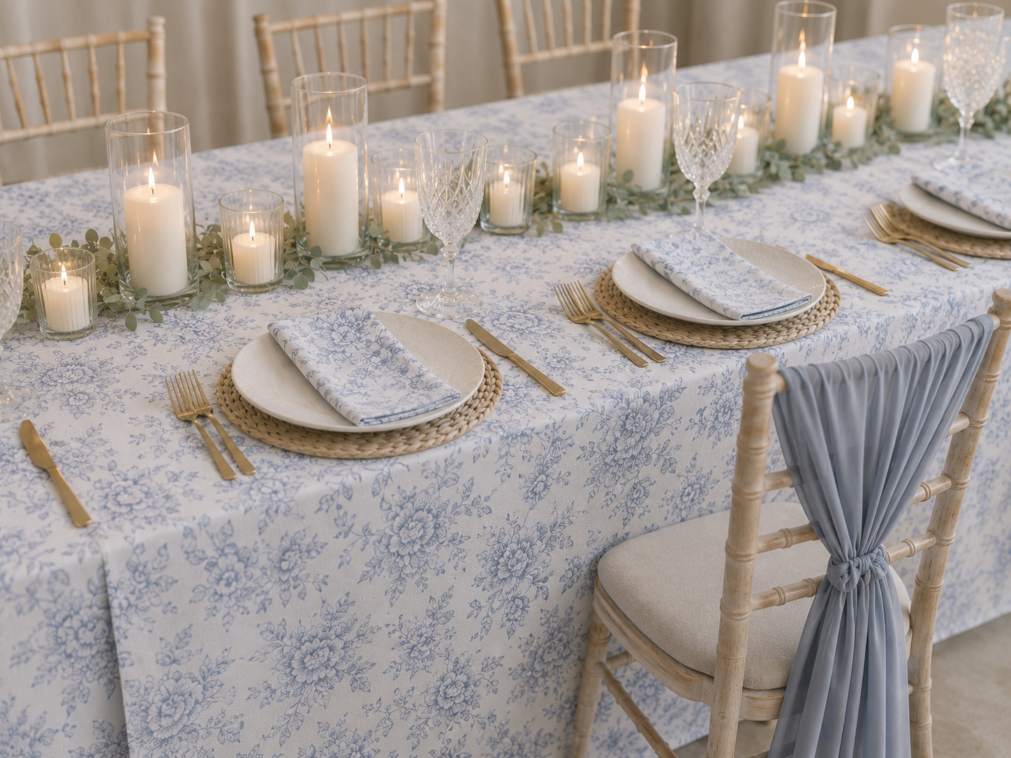 Santorini Floral Table Linen