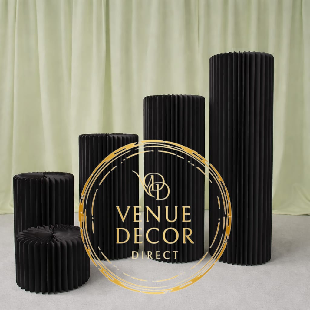 Ribbed Cylinder Plinth Set