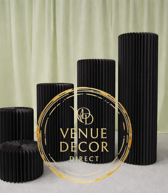 Ribbed Cylinder Plinth Set