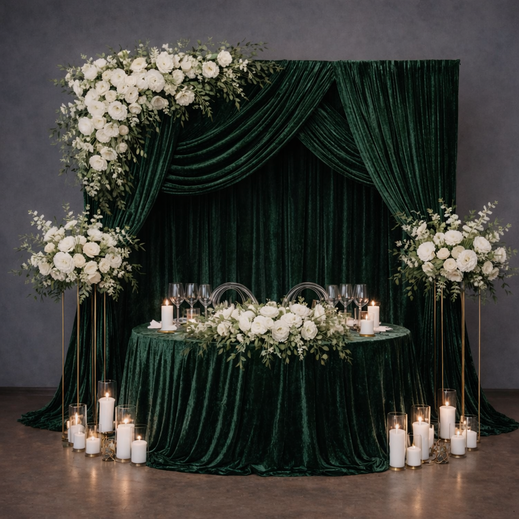 Crushed Velvet Backdrop Drapes