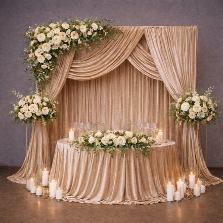 Crushed Velvet Backdrop Drapes