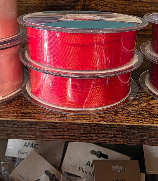 Red Satin Ribbon 25mm
