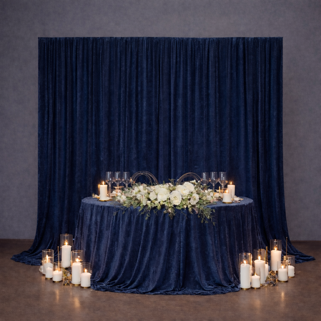 Crushed Velvet Backdrop Drapes