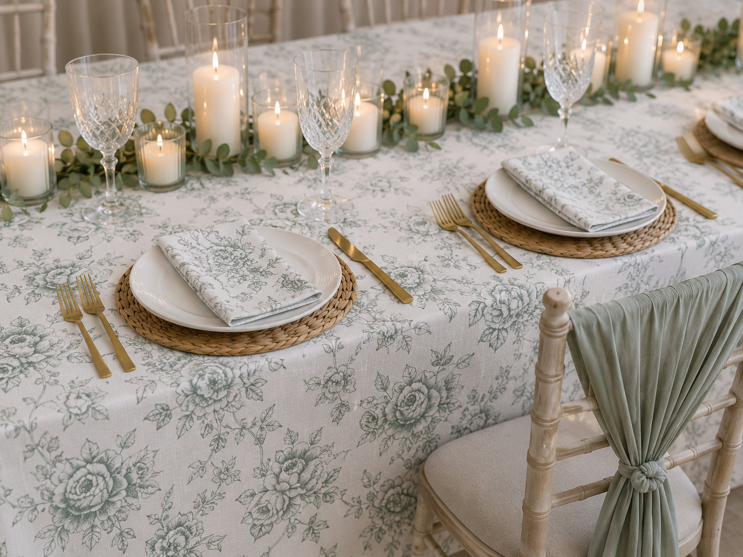 Santorini Floral Table Linen